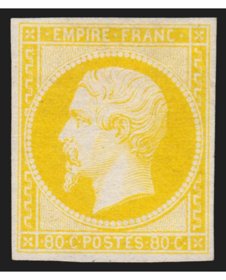 n°17, essai Napoléon non-dentelé, 80c jaune-citron, neuf (*)