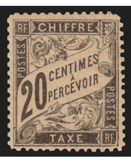 Timbres-Taxe n°17, Duval 20c noir, neuf * gomme non-originale - BEAU D'ASPECT