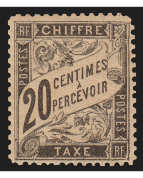 Timbres-Taxe n°17, Duval 20c noir, neuf * gomme non-originale - BEAU D'ASPECT