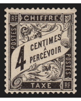 Timbres-Taxe n°13, Duval 4c noir, 1882, neuf * légère trace de charnière - TB