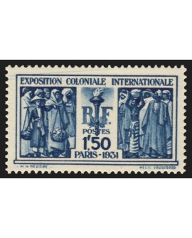 n°274, 1fr50 bleu, petite variété d'essuyage, neuf ** sans charnière - TB