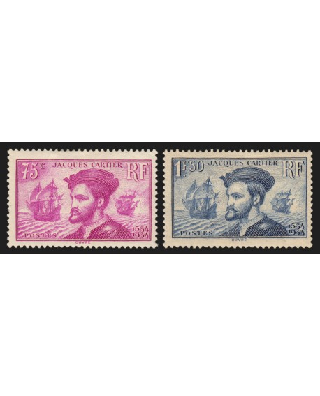 n°296/297, Jacques Cartier 1934, neufs * avec trace de charnière - TB