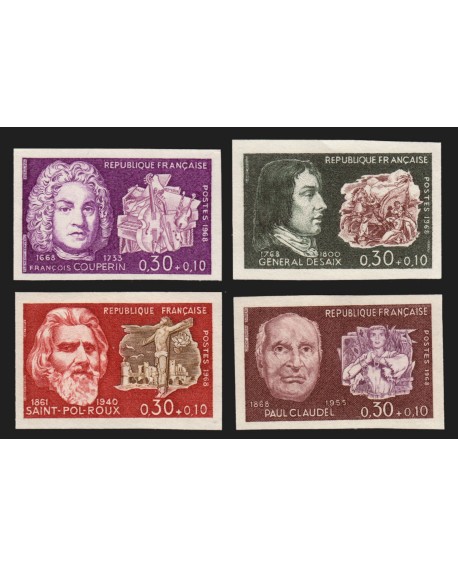 n°1550/1553 non-dentelés, série complète 1968, neufs ** sans charnière - TB