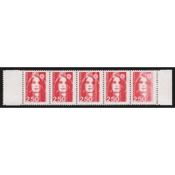 n°2715 double variété "impression défectueuse", Marianne de Briat - SUPERBE