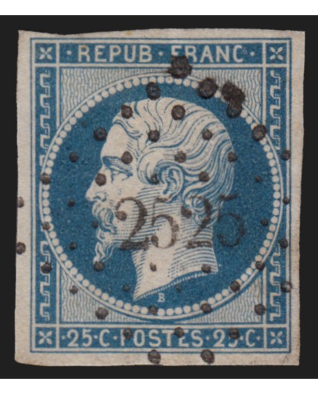 n°10, Présidence 25c bleu, oblitéré PC 2525 PONTAILLER-SUR-SAONE indice 4 - TB