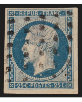 n°10d, Présidence 25c bleu-sur-crème, oblitéré GROS POINTS - TB D'ASPECT