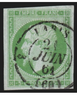 n°12a, 5c vert-jaune, oblitéré càd Paris - TB