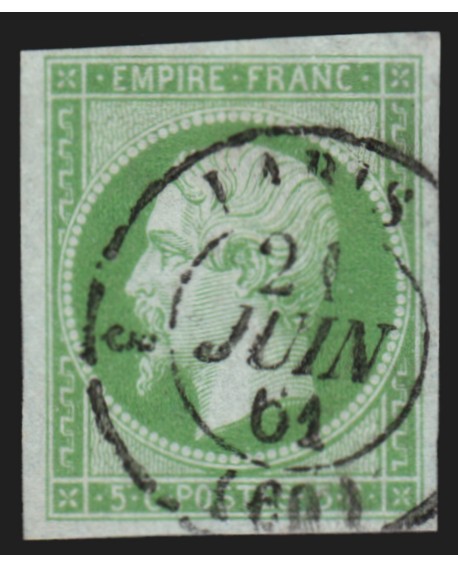 n°12a, 5c vert-jaune, oblitéré càd Paris - TB