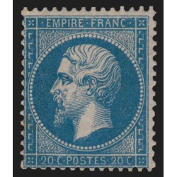 n°22, Napoléon dentelé, 20c bleu, neuf * légère trace de ch. - TB D'ASPECT