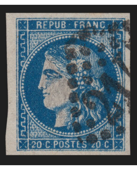 n°46B, Cérès Bordeaux, 20c bleu, Type III Report 2, oblitéré - SUPERBE