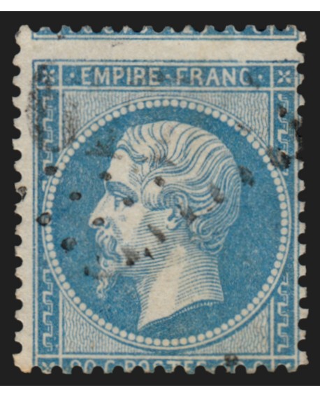 n°22, variété de piquage très décalé (à cheval), Napoléon 20c bleu - TB