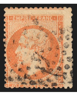 n°23, variété "piquage fortement décalé", Napoléon 40c orange, oblitéré - TB