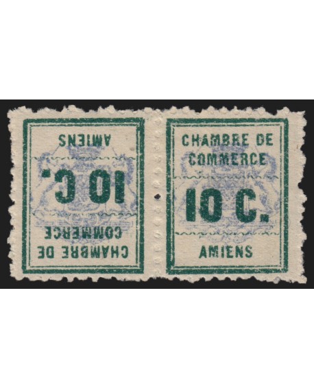 Timbres de Grève n°1b paire tête-bêche, Amiens 1909, neufs * avec charnière TB