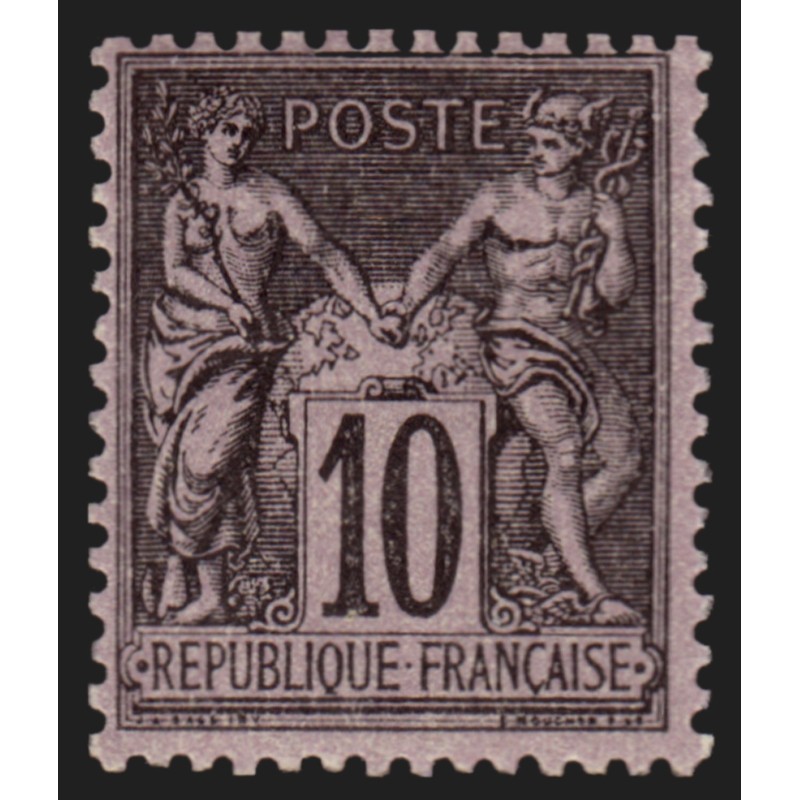 n°89, Sage 10c noir sur lilas, Type II, neuf ** sans charnière - TB