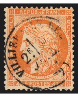 n°38d, variété 4 retouchés, Cérès Siège de Paris, 40c orange - TB D'ASPECT