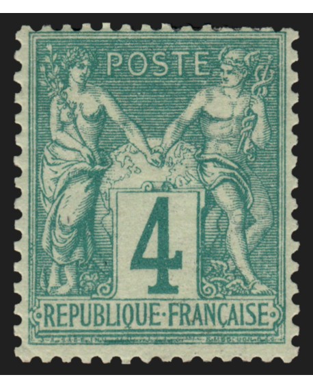 n°63, Sage 4c vert, Type I (N sous B), neuf * avec charnière, pièce d'attente