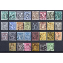 France 1876/1890 - Très belle collection de type Sage COTE 520€ - TB 1er choix