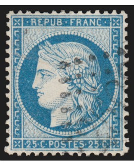 n°60B, Cérès 25c bleu, Type II, oblitéré - SUPERBE