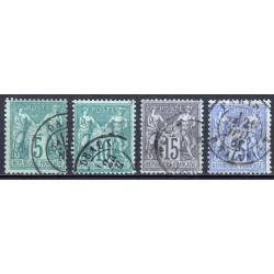 France 1876/1890 - Très belle collection de type Sage COTE 520€ - TB 1er choix