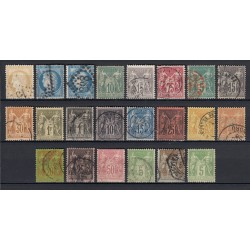 France 1849/1890 Collection 54 timbres Cérès, Napoléon, Sage COTE 1030 € - B/TB