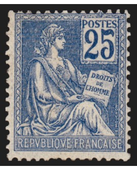 n°118, Mouchon 25c bleu, Type II, neuf ** sans charnière - B/TB