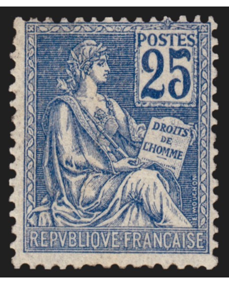 n°118, Mouchon 25c bleu, Type II, neuf ** sans charnière - B/TB