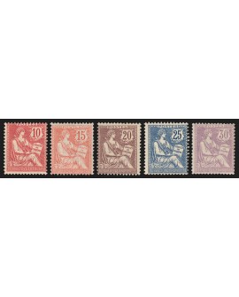 n°124/128, Mouchon 1902, série complète, neufs ** sans charnière - TB