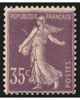 n°136, Semeuse inscriptions maigres, 35c violet-clair, neuf ** - TB