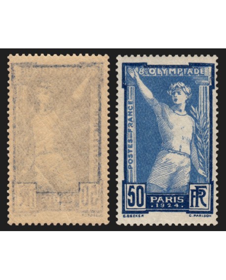 n°186, variété "impression recto-verso du cadre", Jeux Olympiques 1924, neuf **