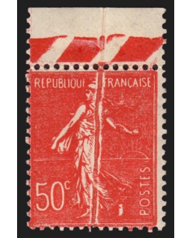 n°199, variété "pli accordéon", Semeuse 50c rouge, neuf ** sans charnière - TB