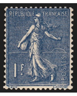 n°205a, nuance bleu-noir, Semeuse lignée, neuf ** sans charnière - TB