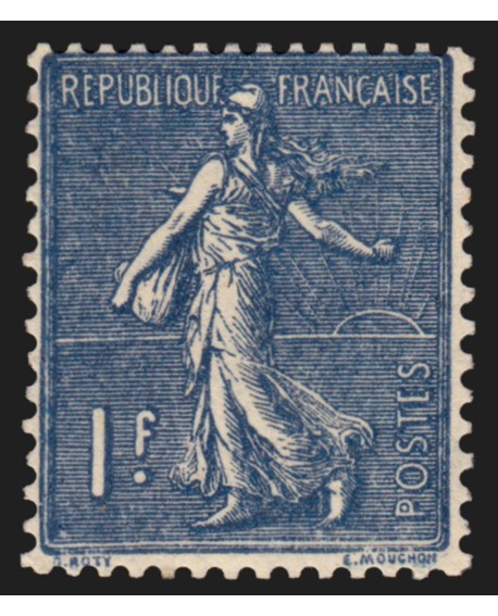 n°205a, nuance bleu-noir, Semeuse lignée, neuf ** sans charnière - TB