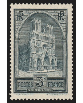 n°259, Cathédrale de Reims, 1929, Type I, neuf ** sans charnière - TB