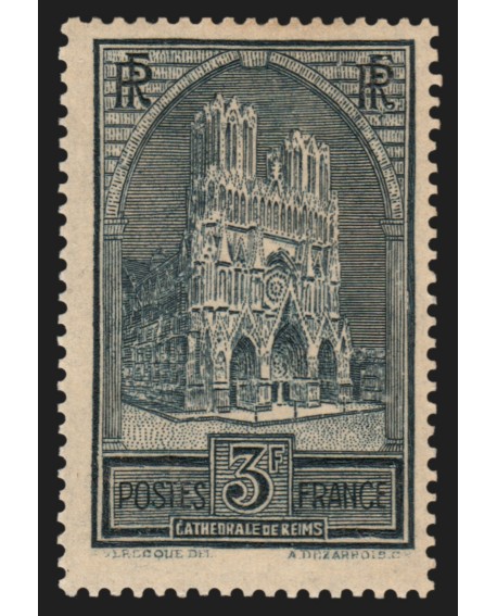 n°259b, Cathédrale de Reims, Type III, neuf ** sans charnière - TB