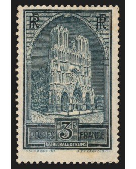 n°259b, Cathédrale de Reims, Type III, neuf * signé CALVES - B/TB