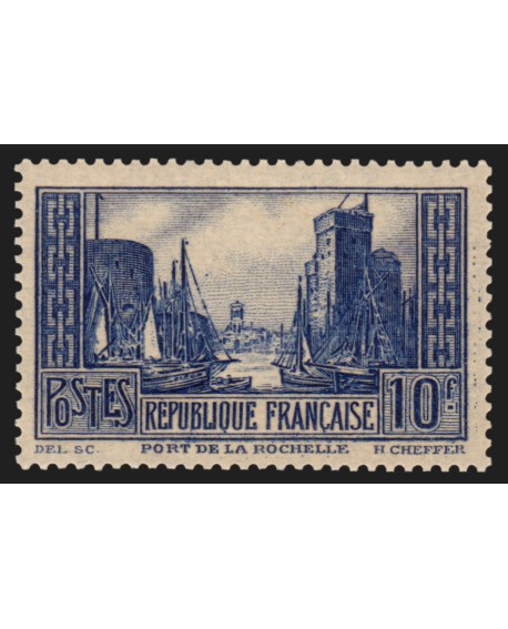 n°261, Port de La Rochelle, 10fr bleu, Type III, neuf ** sans charnière - TB