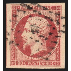 n°17A, Napoléon non-dentelé, 80c carmin, oblitéré - TB