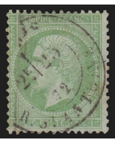 n°35, 5c vert-pâle sur bleu, obl Paris rue Saint-Antoine 1872 - TB D'ASPECT