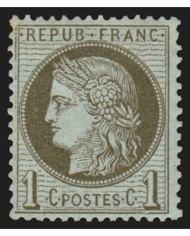 n°50, Cérès 1c vert-olive, neuf * avec charnière - TB