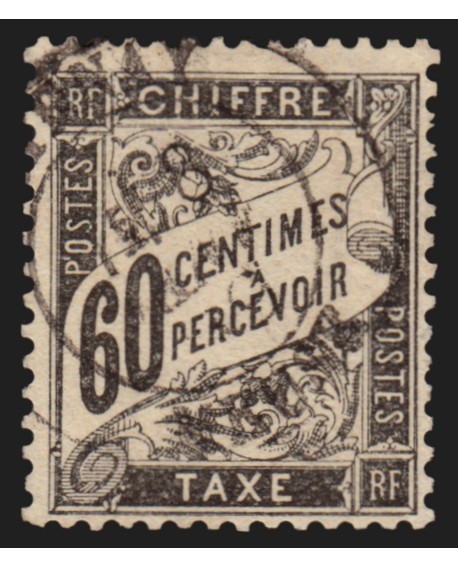 Timbres-Taxe n°21, Duval 60c noir, oblitéré - TB