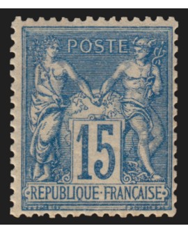 n°90, Sage 15c bleu, neuf * infime trace de charnière - TB