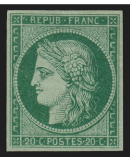 n°3, essai de couleurs, Cérès 20c vert, neuf (*) sans gomme - TB D'ASPECT