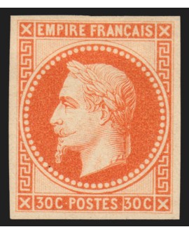 n°30, essai de couleurs, 30c orange, Napoléon Lauré, neuf (*) sans gomme - TB