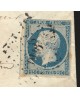 n°10, Présidence 25c bleu, oblitéré PC 1626 LAMBESC lettre pour Paris 1854