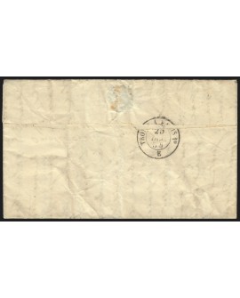 n°14A, oblitéré PC 769 CHATEAU-LANDON Seine & Marne sur lettre pour Paris 1854