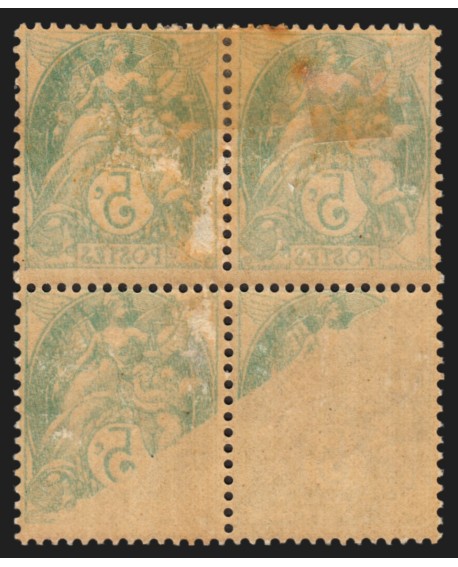 n°111, variété "impression recto-verso partielle", Blanc 5c vert, neuf *