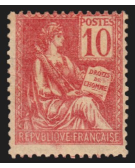 n°116b, variété "impression recto-verso partielle", Mouchon 10c rouge, neuf *