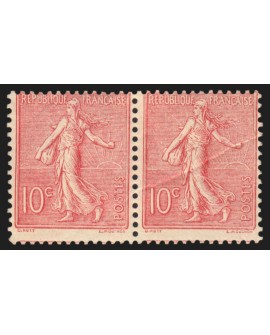 n°129a, variété "R sans ombre" tenant à normal, Semeuse lignée 10c rose, neuf *