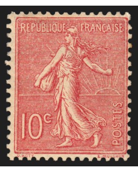 n°129a, Type II, variété "R sans ombre", Semeuse lignée 10c rose, neuf ** - TB