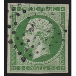 n°12, Napoléon non-dentelé, 5c vert, oblitéré - TB